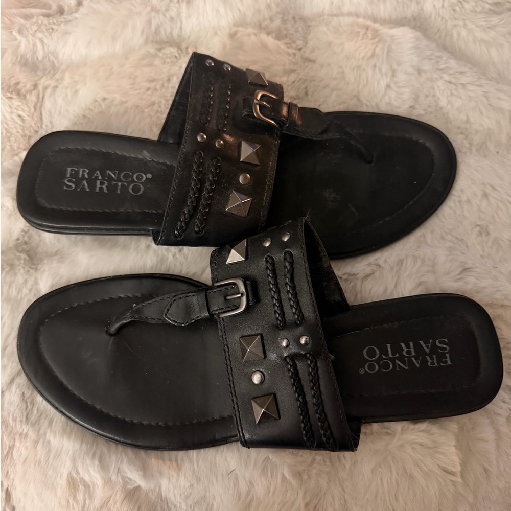 Franco Sarto Black Slide Sandals